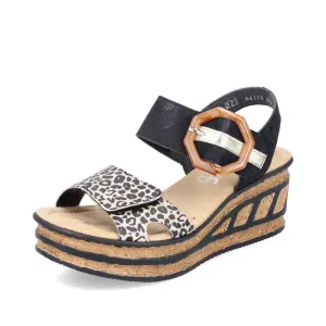 Rieker Sandals 68176 Ladies Shoes Black