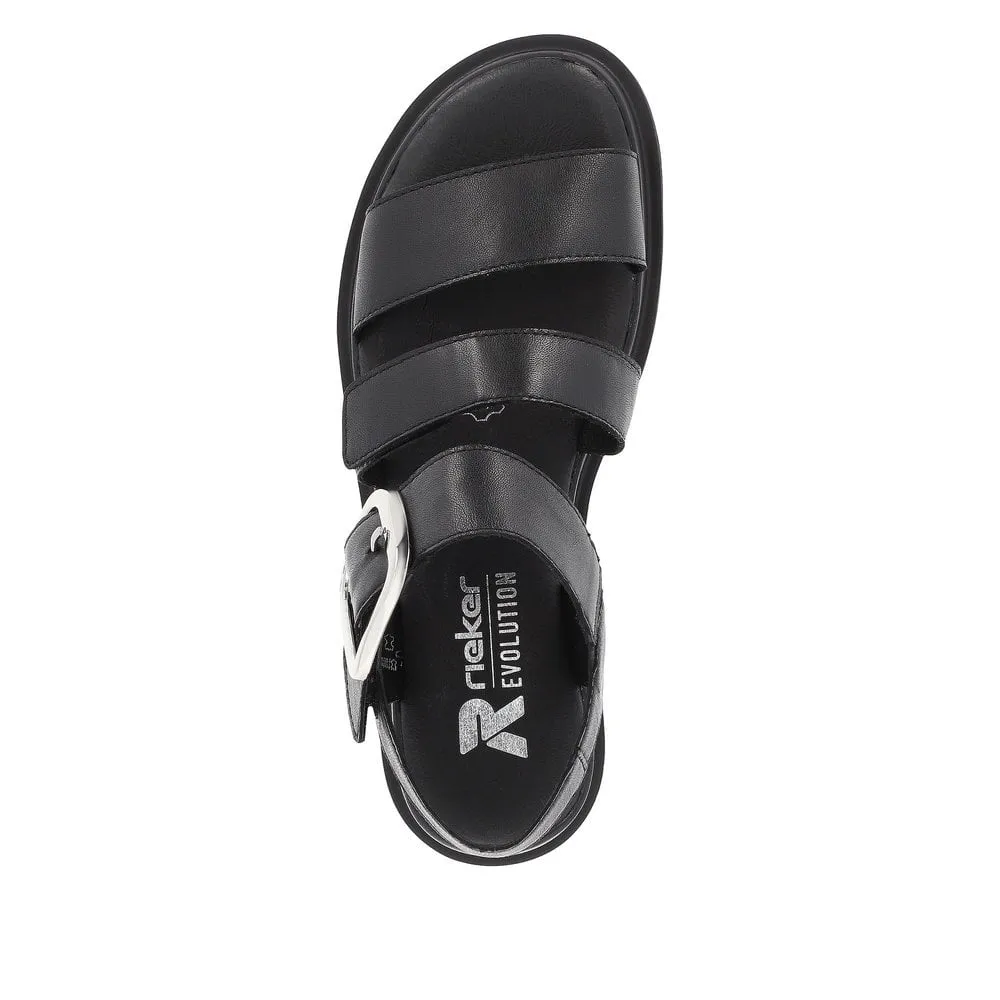 Rieker Sandals W1650 Ladies Shoes Black