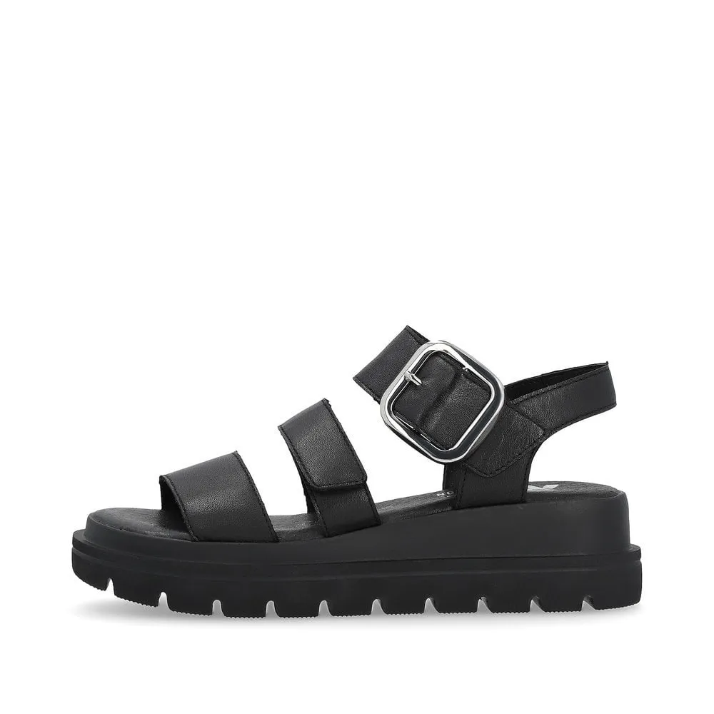 Rieker Sandals W1650 Ladies Shoes Black