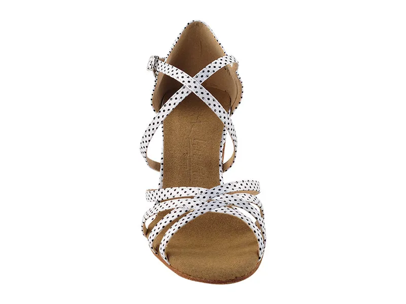 Sera Series White w/ Black Dots Dance Sandal