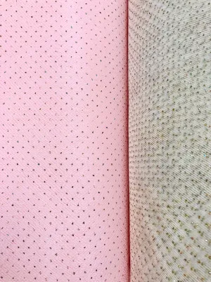 Sparkle Tulle - 54-inches Wide Pale Ballet Pink with Iridescent Silver Micro-Dots