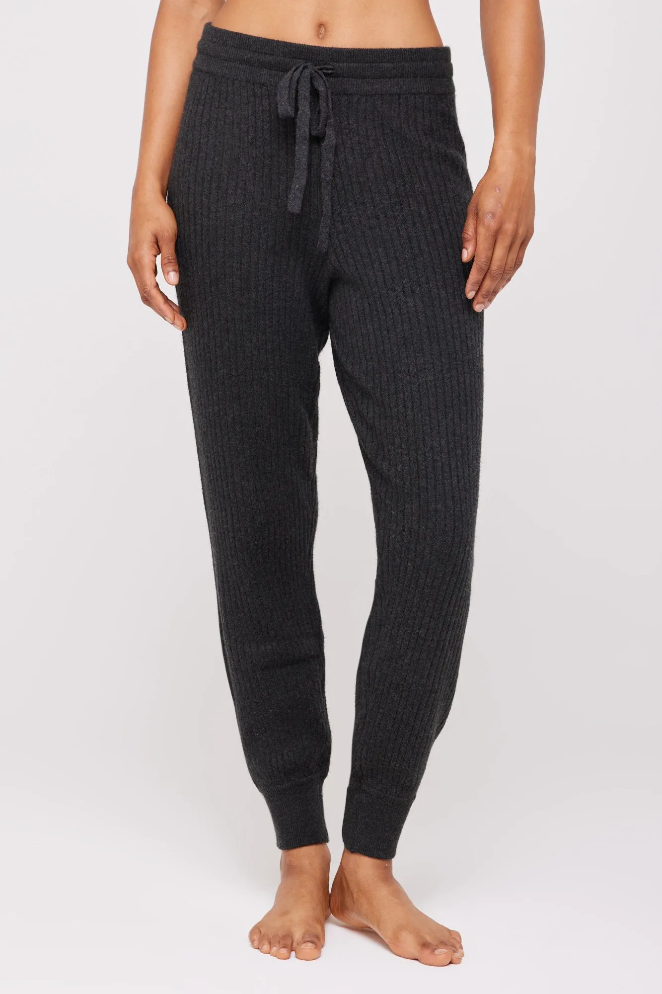 Spiritual Gangster Luxe Rib Jogger - Charcoal Heather