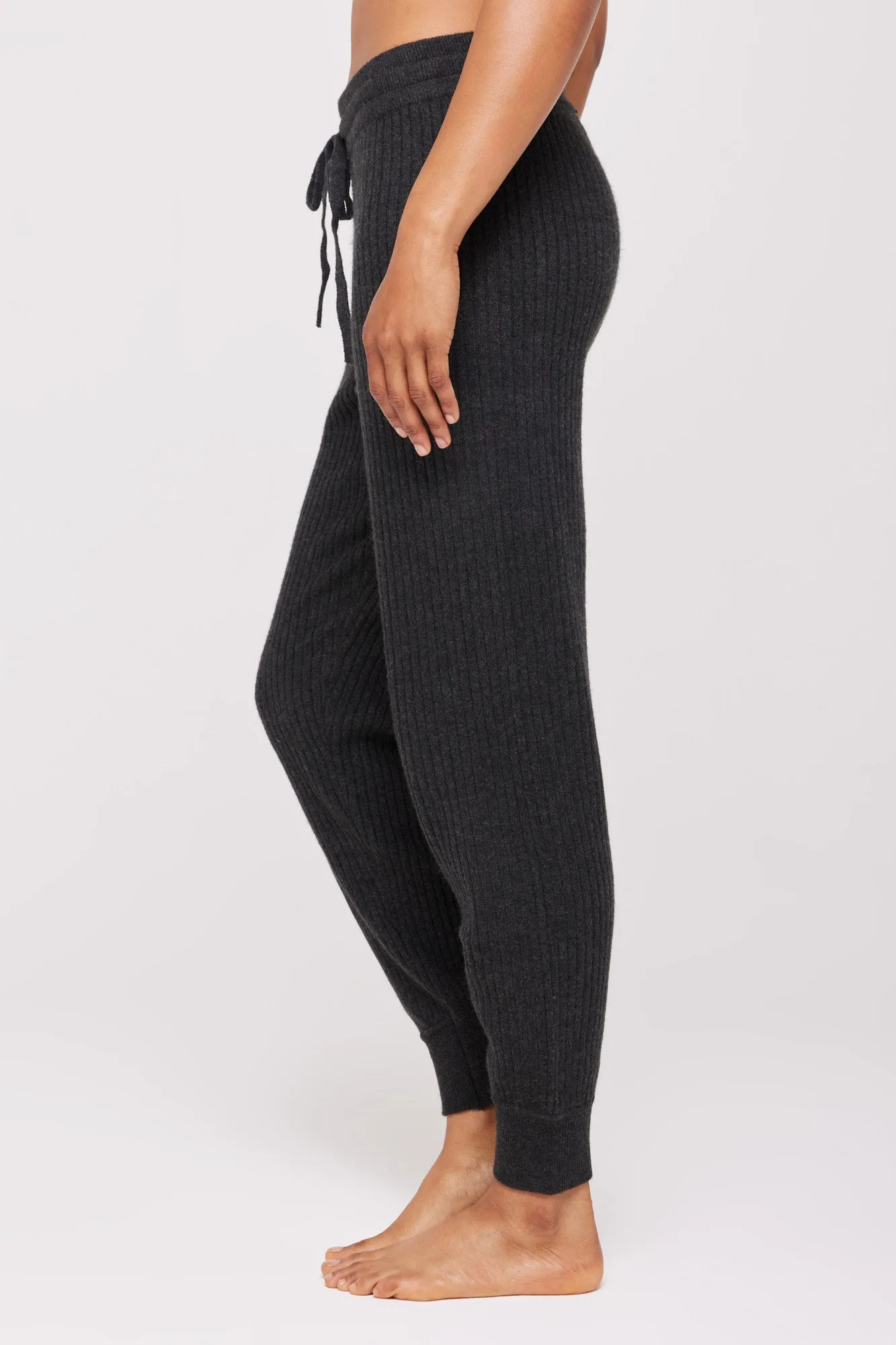 Spiritual Gangster Luxe Rib Jogger - Charcoal Heather