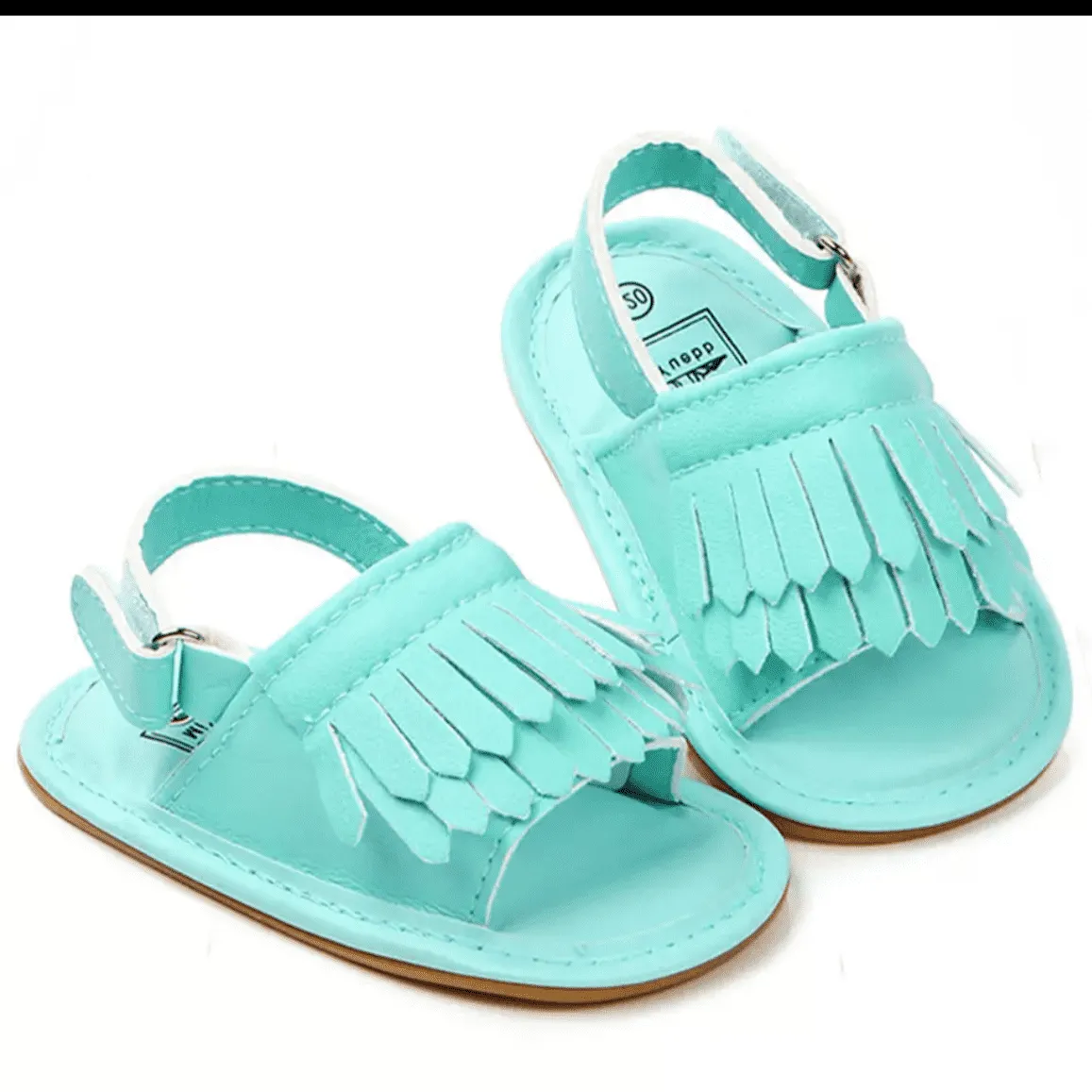 TASSEL BABY SHOES - TURQUOISE