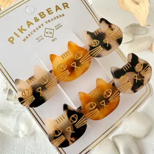 Triple Cat Duckbill Hairclips - Set of 2