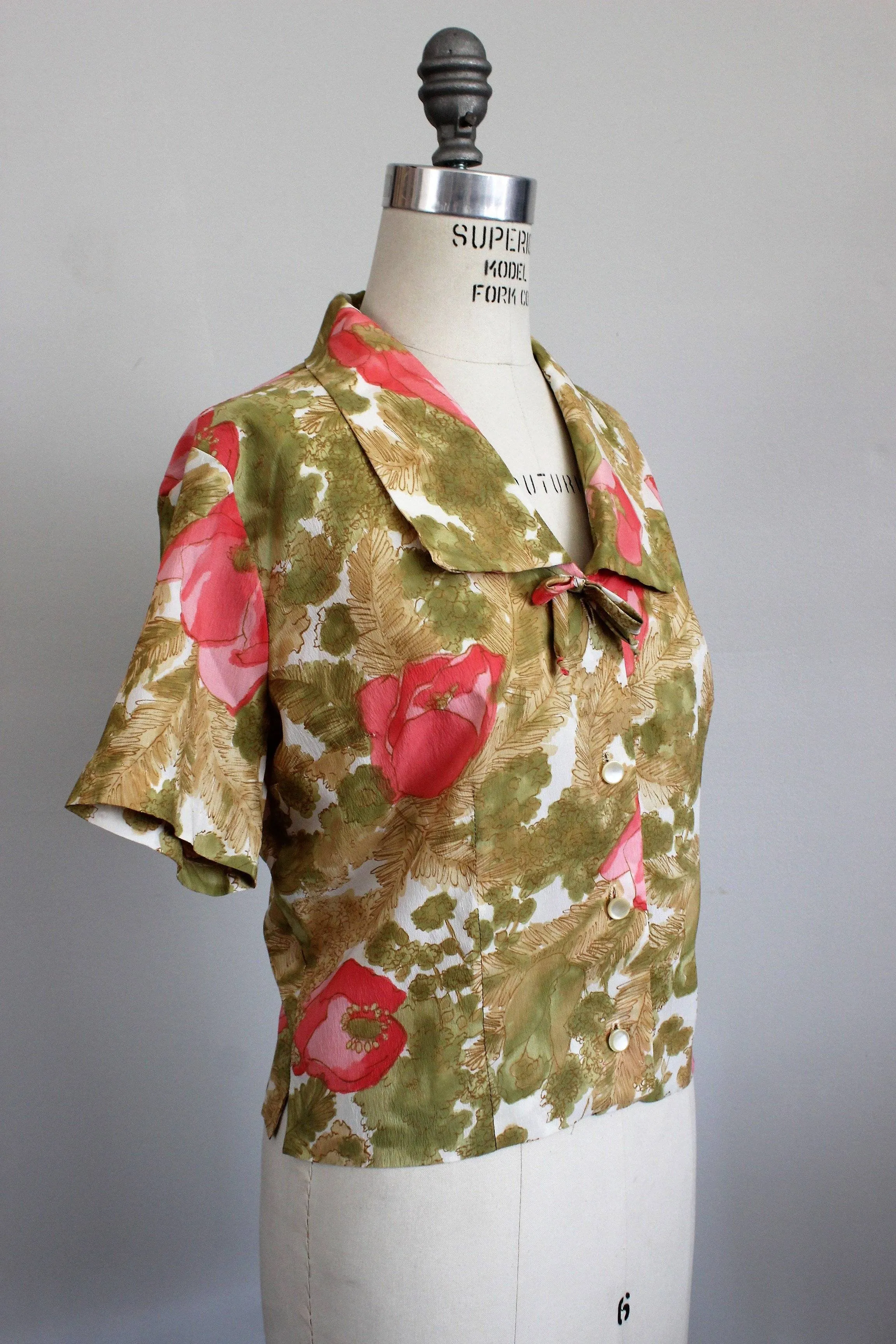 Vintage 1960s Floral Blouse by Teddi of California