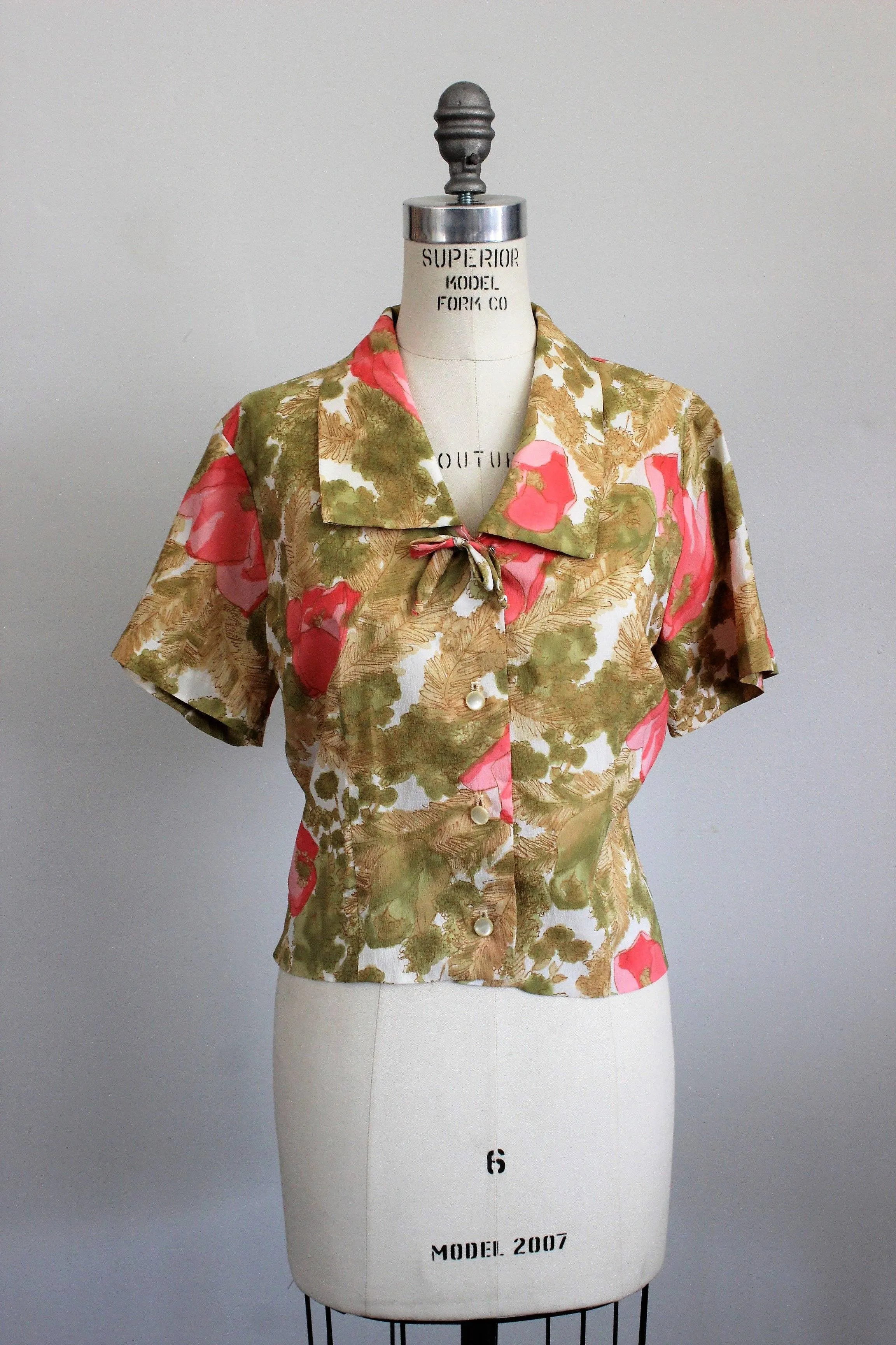 Vintage 1960s Floral Blouse by Teddi of California