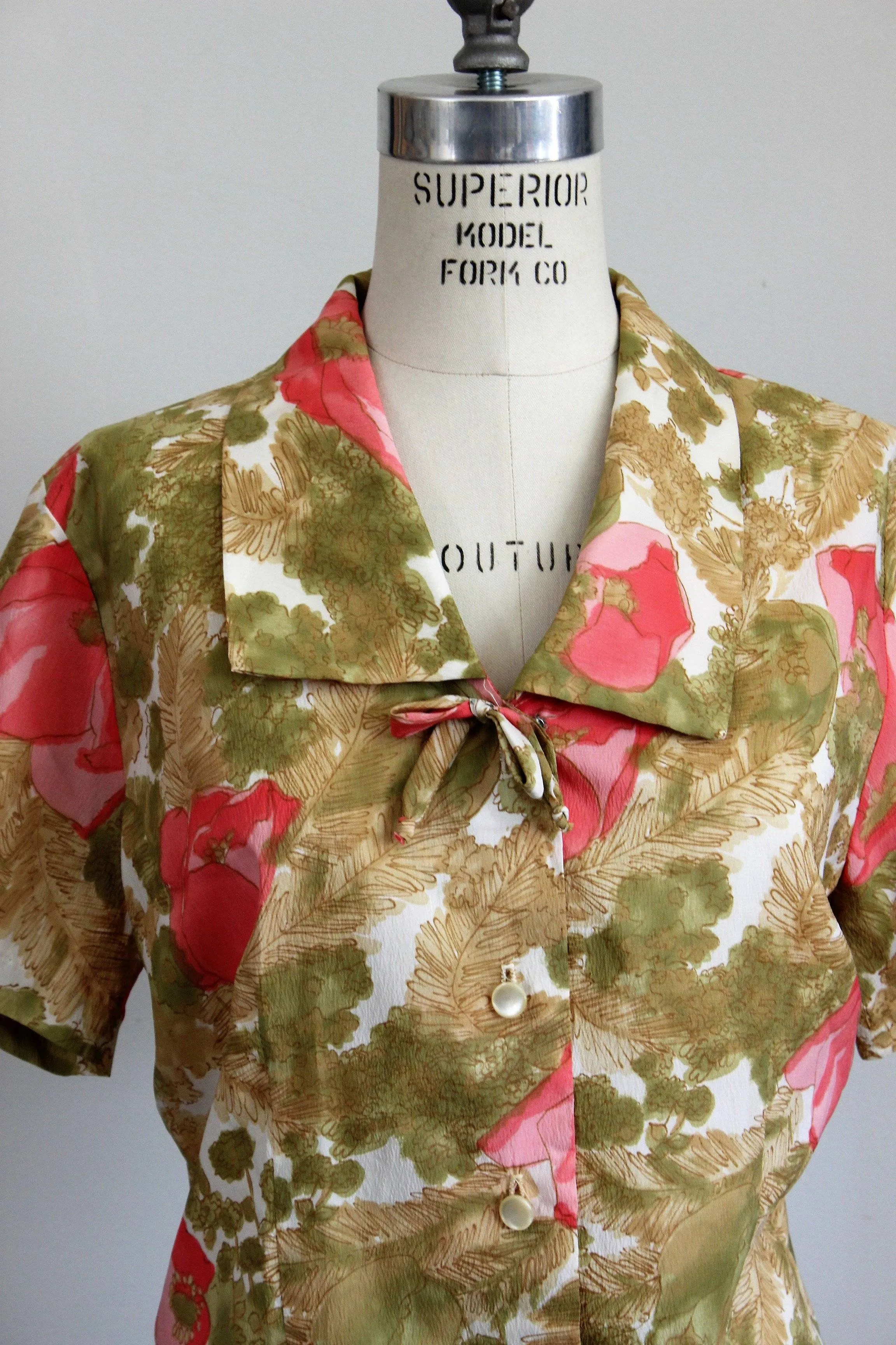 Vintage 1960s Floral Blouse by Teddi of California