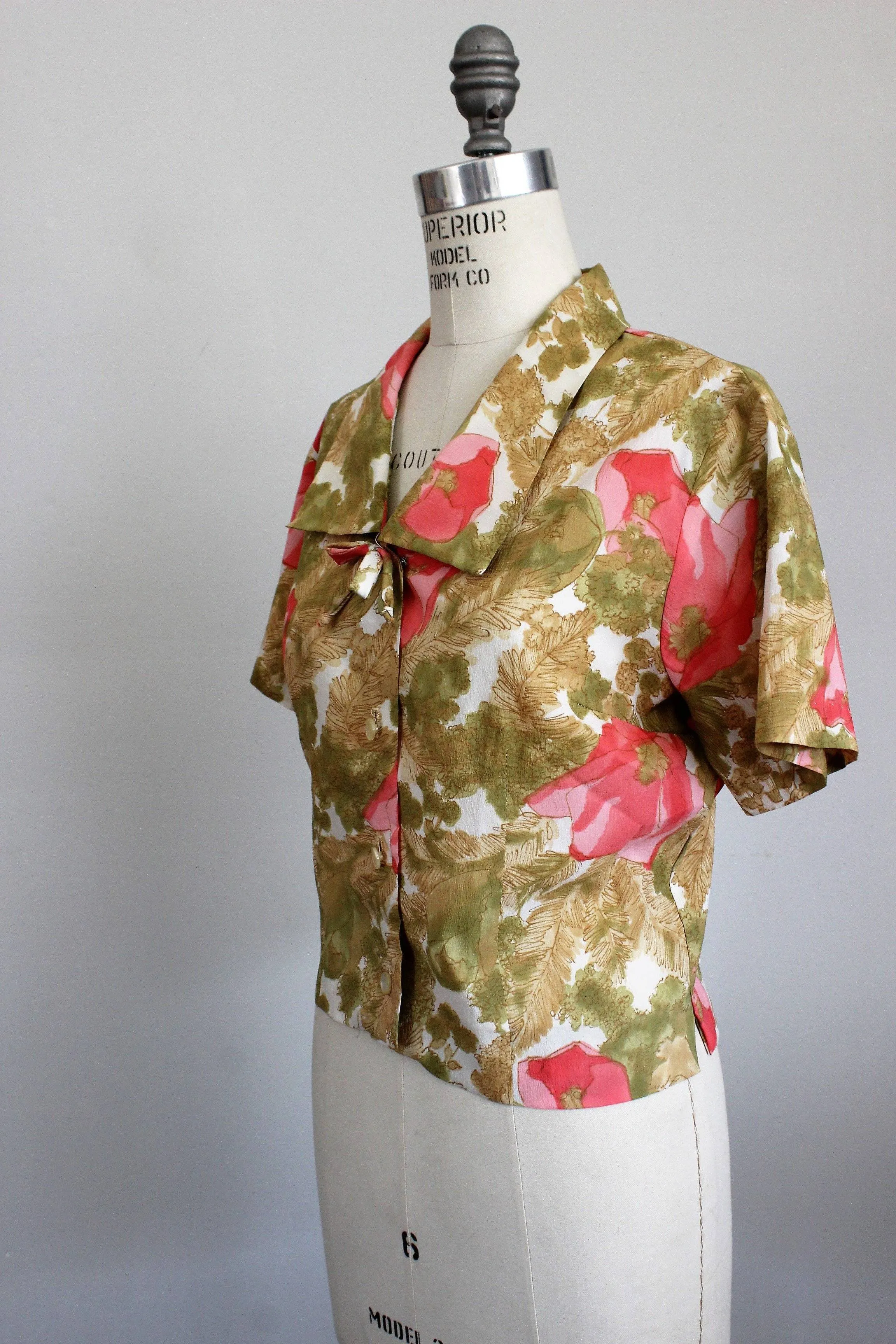 Vintage 1960s Floral Blouse by Teddi of California